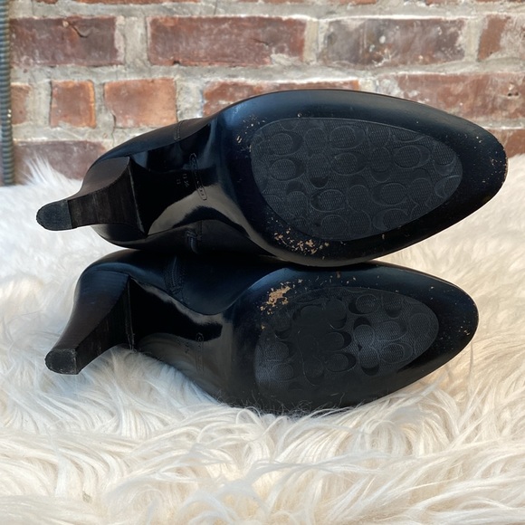 Coach Millie Black Leather Embossed Logo Tall Boots, Size 9.5B - Picture 14 of 17